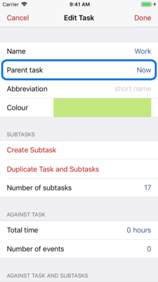 Showing how to change a task's parent